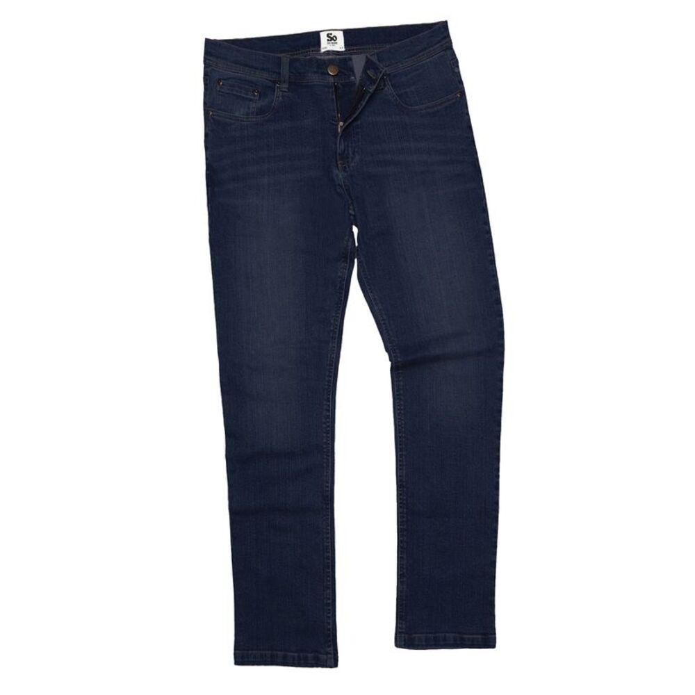 AWDis So Denim Mens Leo Straight Fit Jeans / Dark Blue Wash